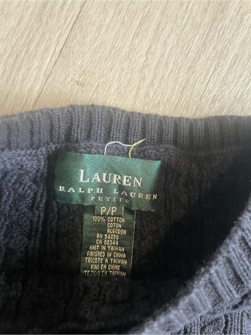 Ralph Lauren Black Cable-Knit Crewneck Sweater - Picture 2 of 2